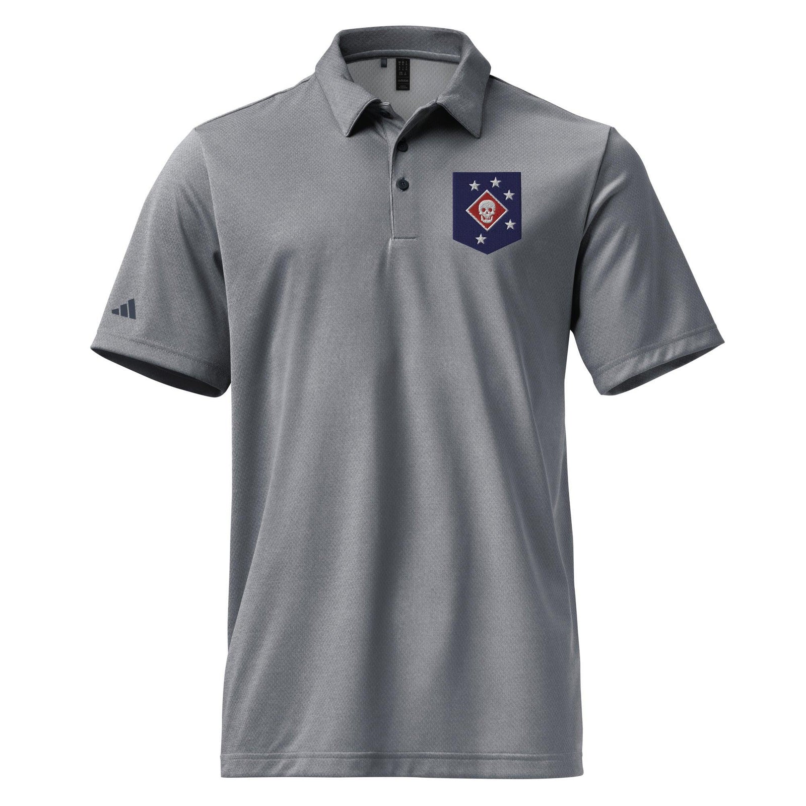 Marine Raiders Embroidered Adidas® Space-Dyed Polo Tactically Acquired Collegiate Navy Melange S 