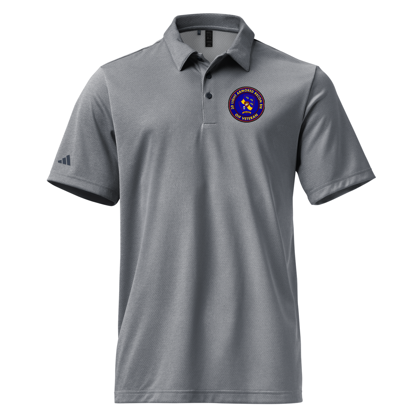 3d LAR OIF Veteran Adidas® Space-Dyed Polo Tactically Acquired Collegiate Navy Melange S 