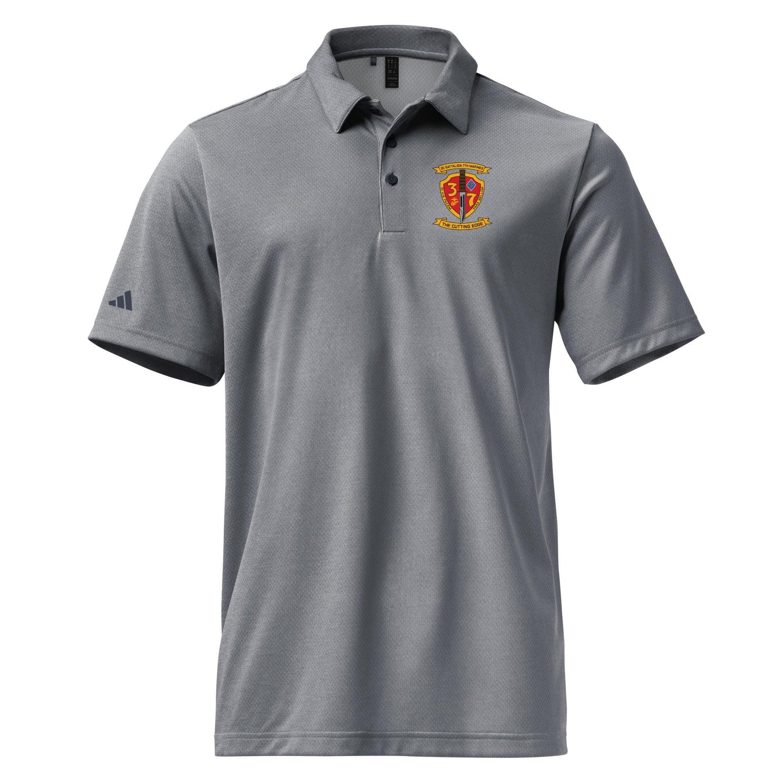 3/7 Marines Adidas® Space-Dyed Polo Tactically Acquired Collegiate Navy Melange S 