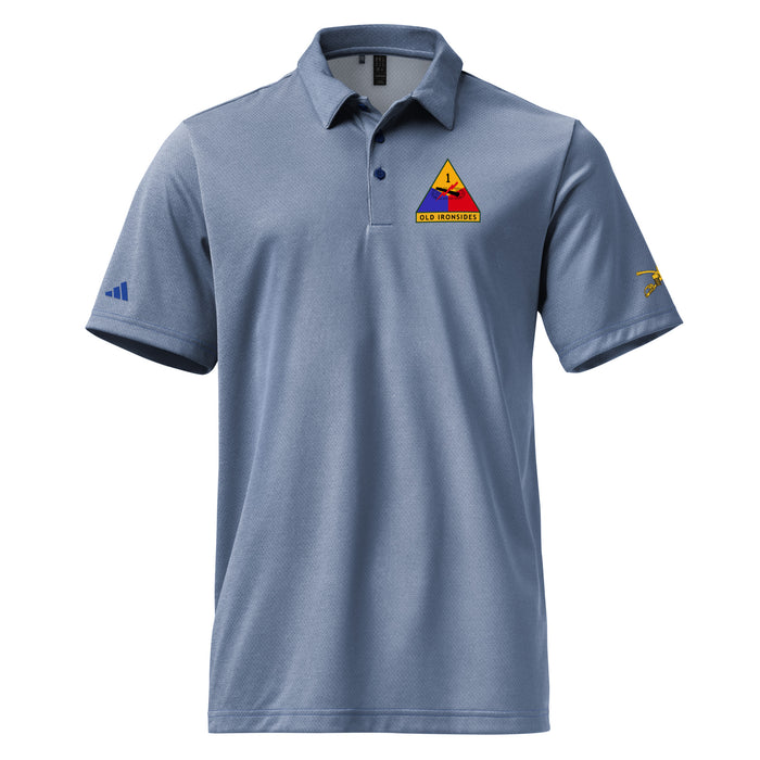 1st Armored Division Adidas® Polo Tactically Acquired Collegiate Royal Melange S 