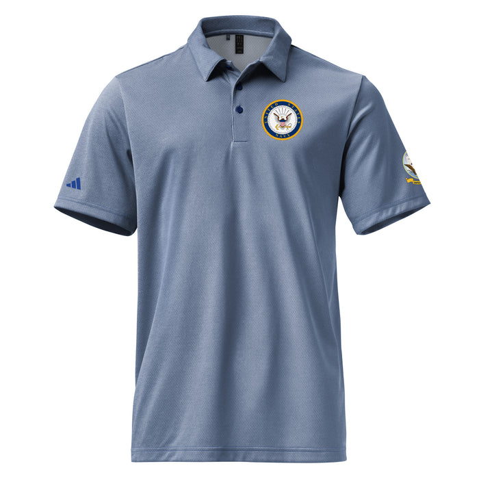 U.S. Navy Left Chest Emblem Adidas® Polo Shirt Tactically Acquired Collegiate Royal Melange S 