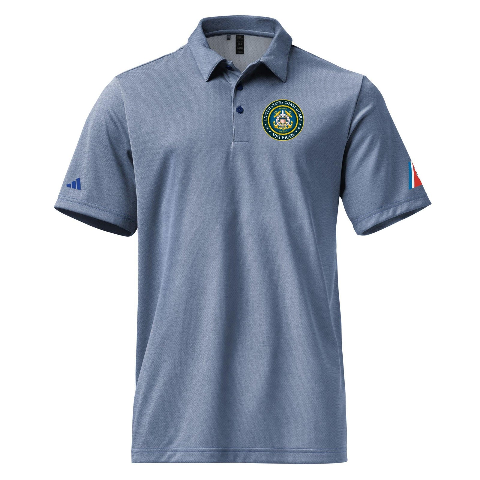 U.S. Coast Guard Veteran Adidas® Polo Shirt Tactically Acquired Collegiate Royal Melange S 