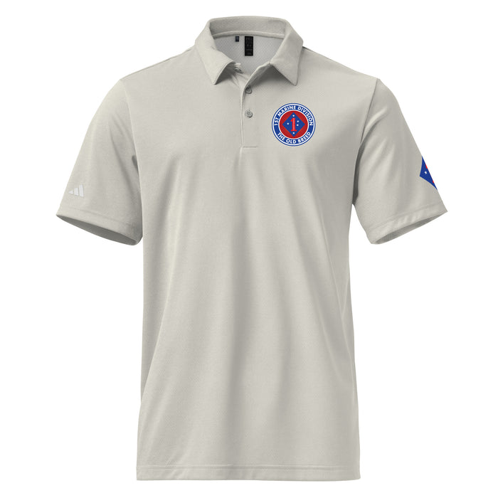 1st Marine Division "Old Breed" Adidas® Polo Tactically Acquired Grey One Heather S 