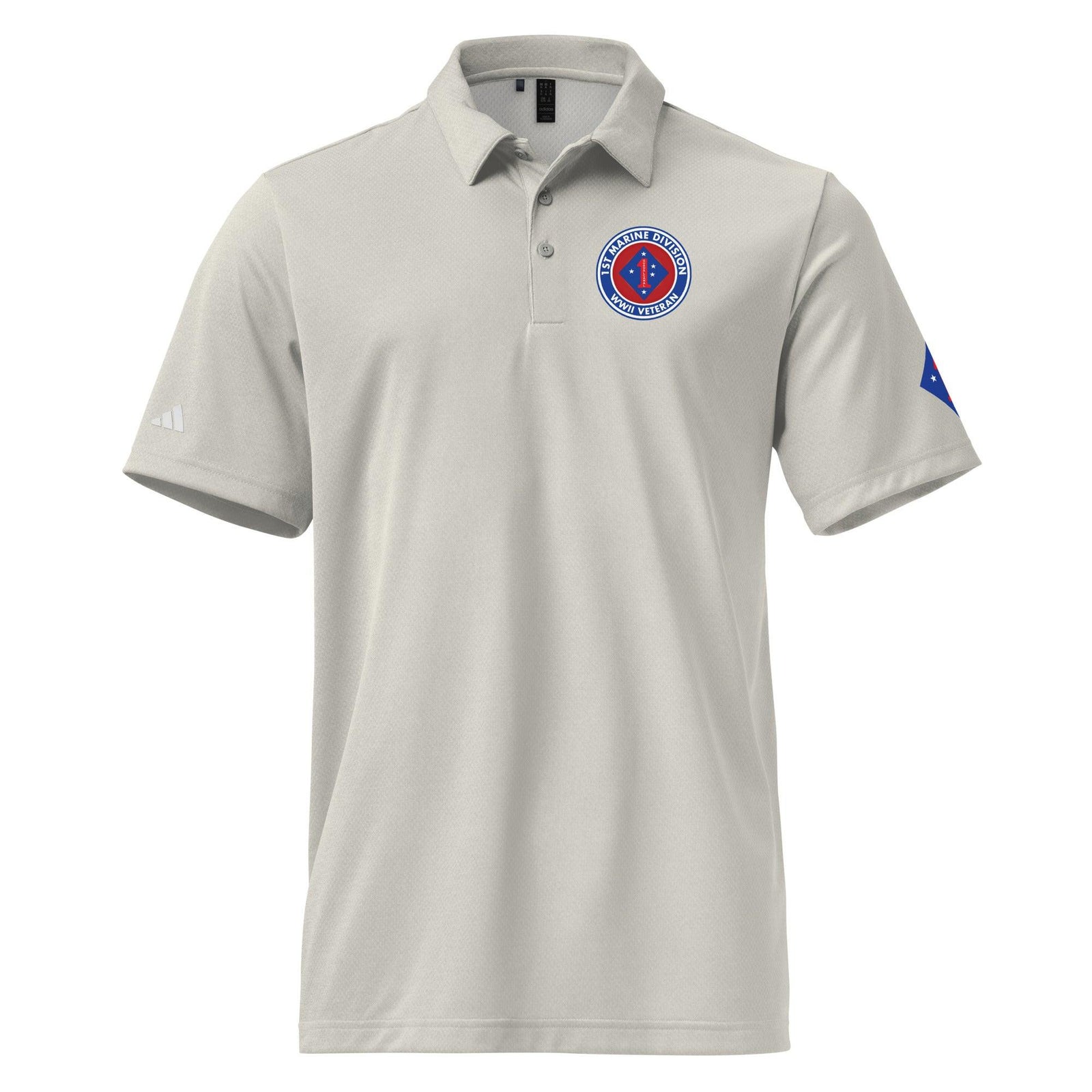 1st Marine Division WW2 Veteran Adidas® Polo Tactically Acquired Grey One Heather S 