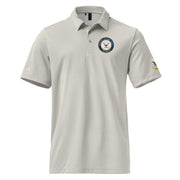 U.S. Navy Veteran Left Chest Emblem Adidas® Polo Shirt Tactically Acquired Grey One Heather S 