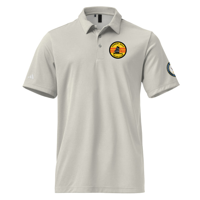 Tonkin Gulf Yacht Club Left Chest Emblem Adidas® Polo Shirt Tactically Acquired Grey One Heather S 