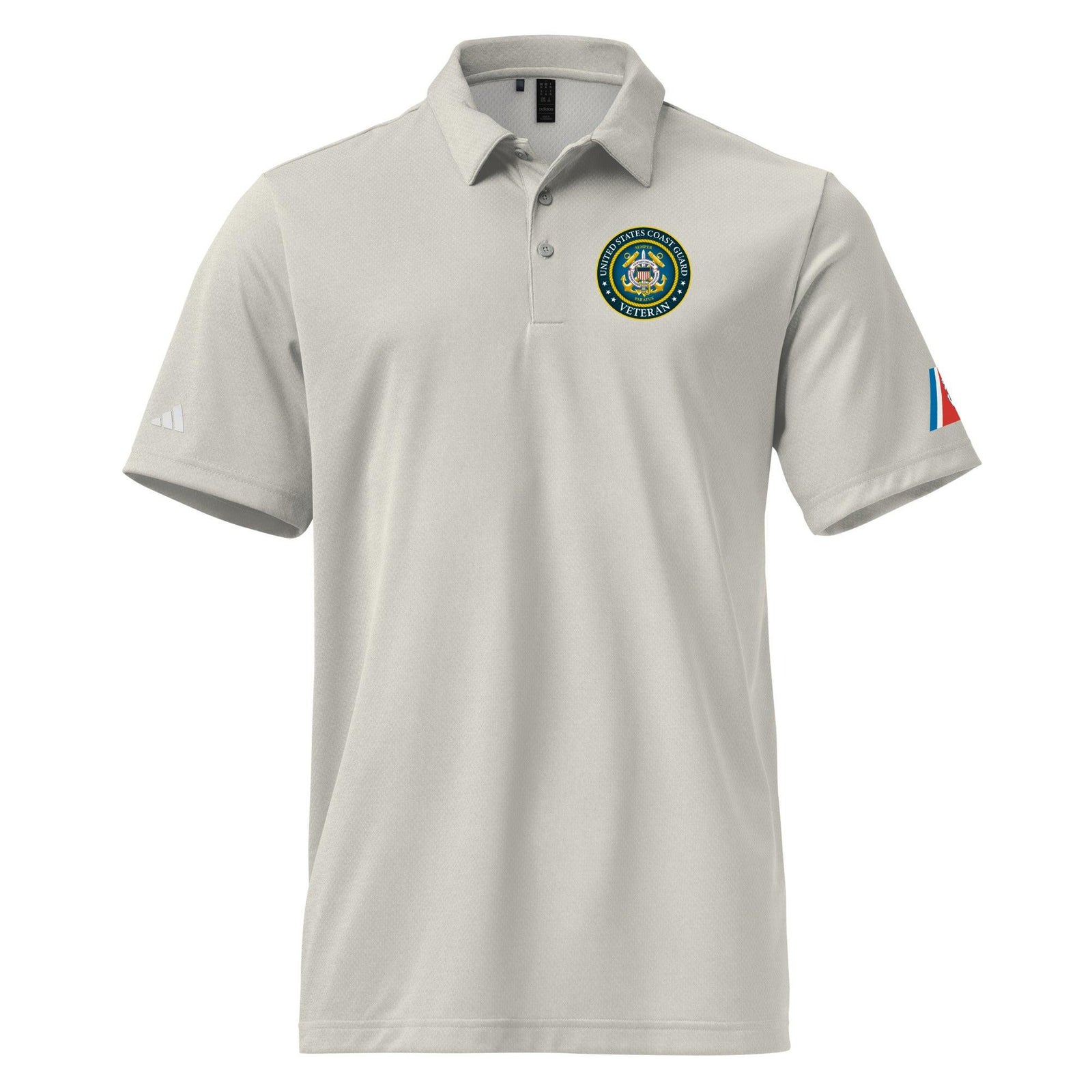 U.S. Coast Guard Veteran Adidas® Polo Shirt Tactically Acquired Grey One Heather S 