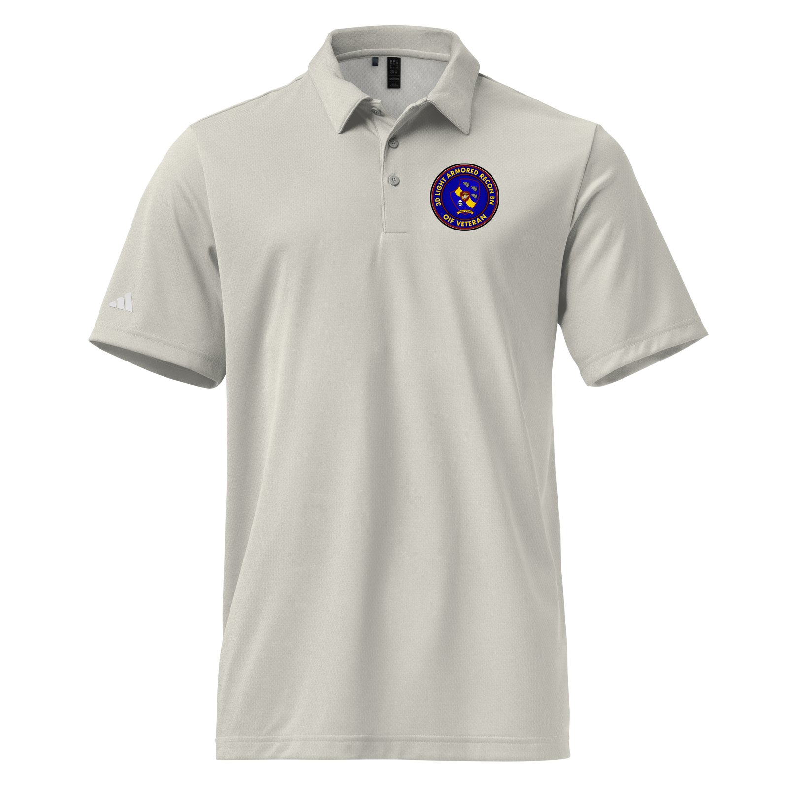 3d LAR OIF Veteran Adidas® Space-Dyed Polo Tactically Acquired Grey One Heather S 