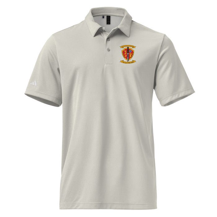 3/7 Marines Adidas® Space-Dyed Polo Tactically Acquired Grey One Heather S 