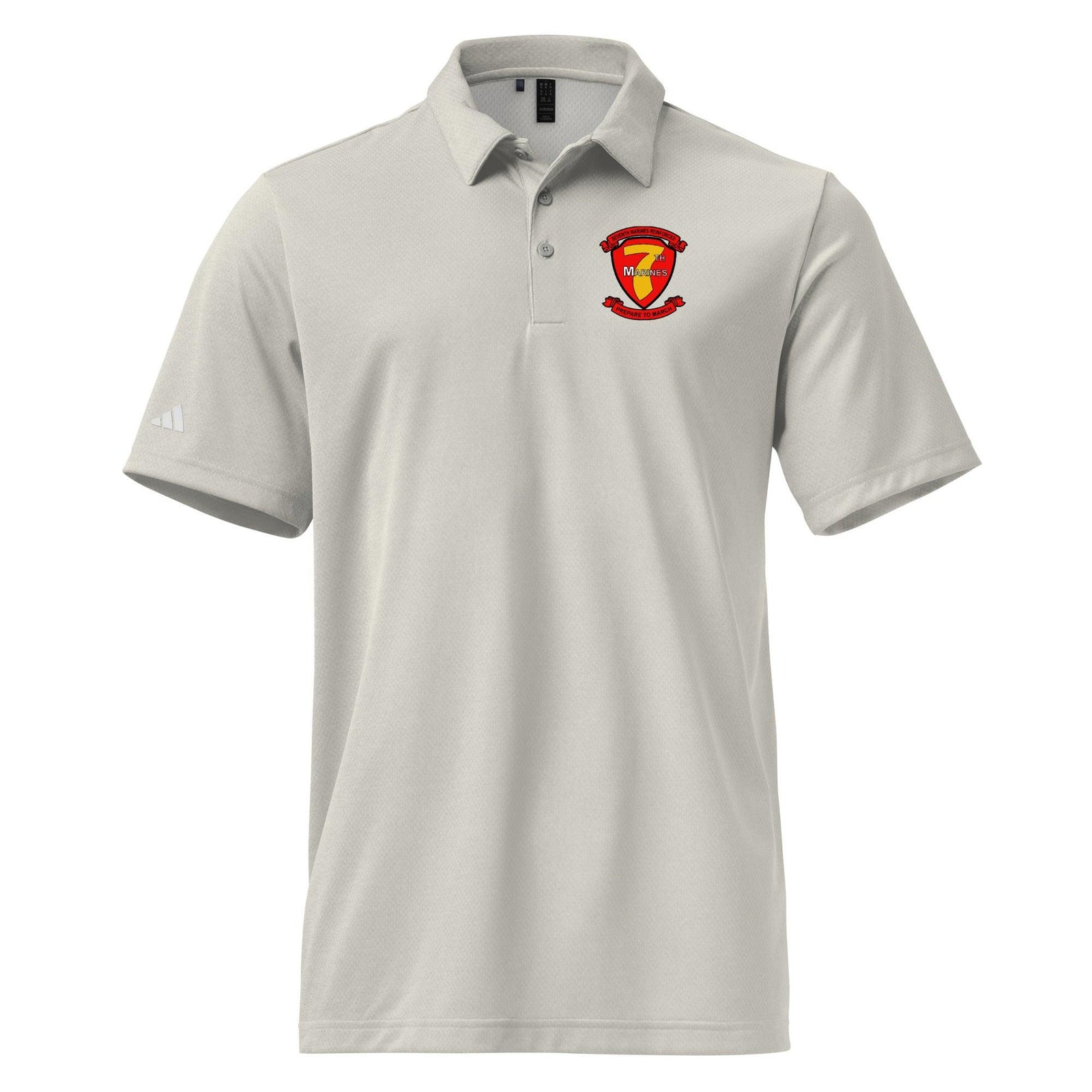 7th Marine Regiment Adidas® Space-Dyed Polo Tactically Acquired Grey One Heather S 