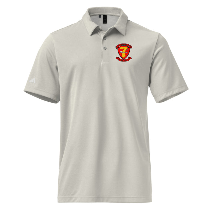 7th Marine Regiment Adidas® Space-Dyed Polo Tactically Acquired Grey One Heather S 