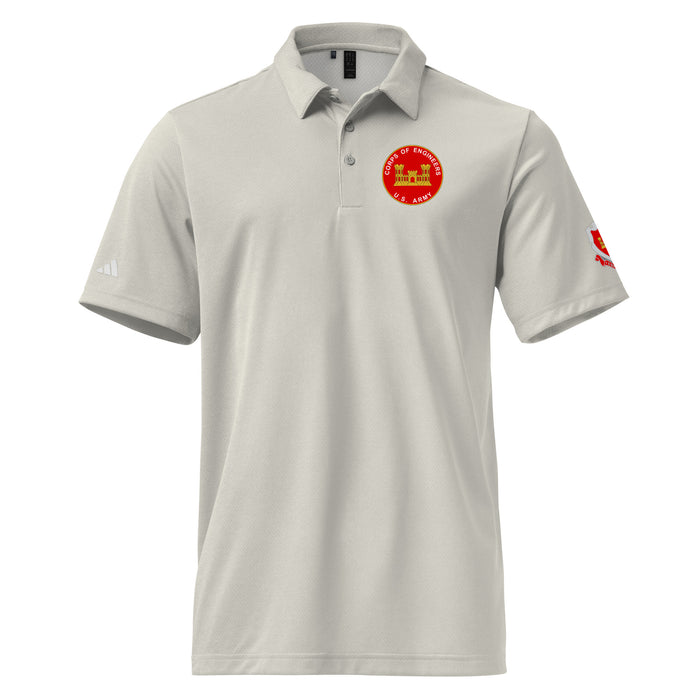 U.S. Army Corps of Engineers Adidas® Unisex Space-Dyed Polo Tactically Acquired Grey One Heather S