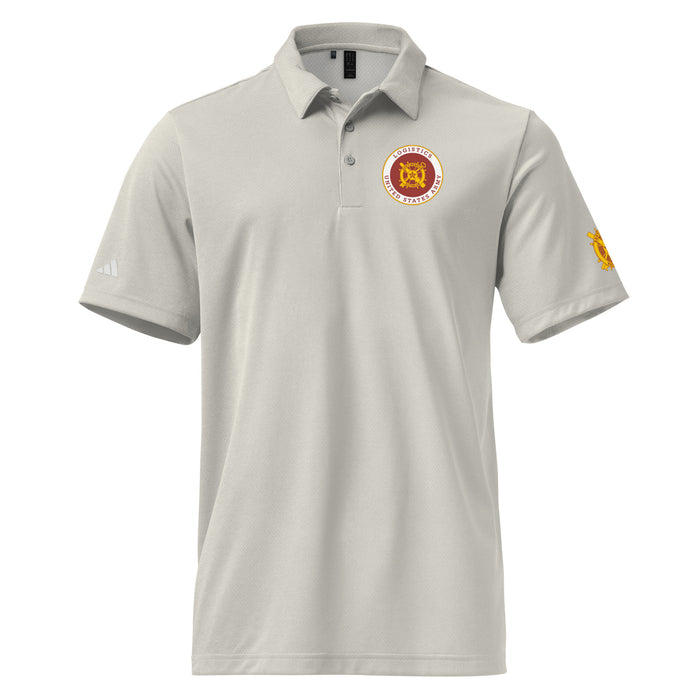 U.S. Army Logistics Adidas® Unisex Space-Dyed Polo Tactically Acquired Grey One Heather S