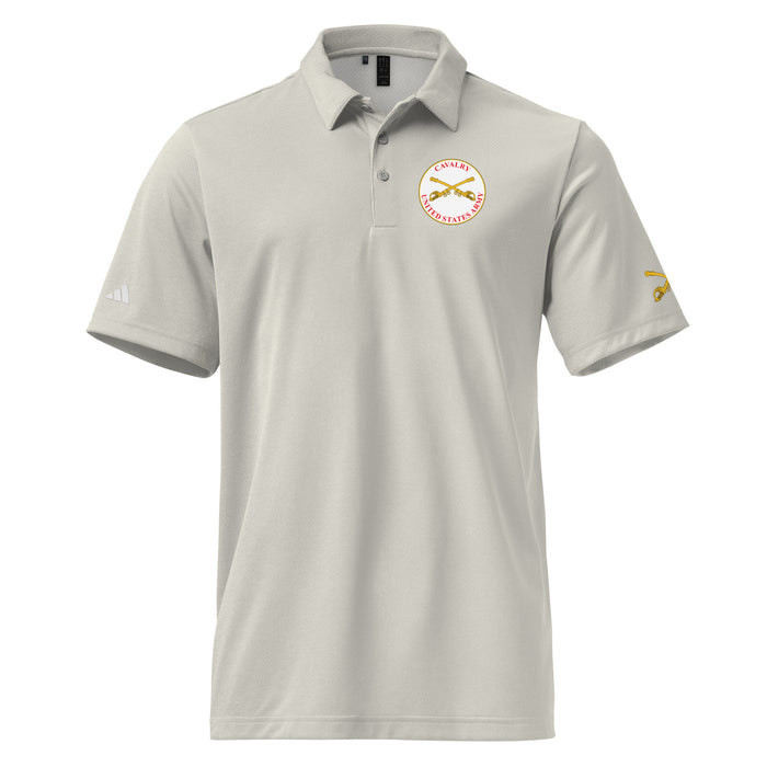 U.S. Army Cavalry Adidas® Unisex Space-Dyed Polo Tactically Acquired Grey One Heather S