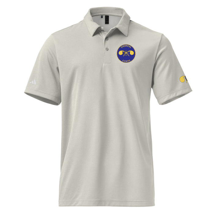 U.S. Army Chemical Corps Adidas® Unisex Space-Dyed Polo Tactically Acquired Grey One Heather S