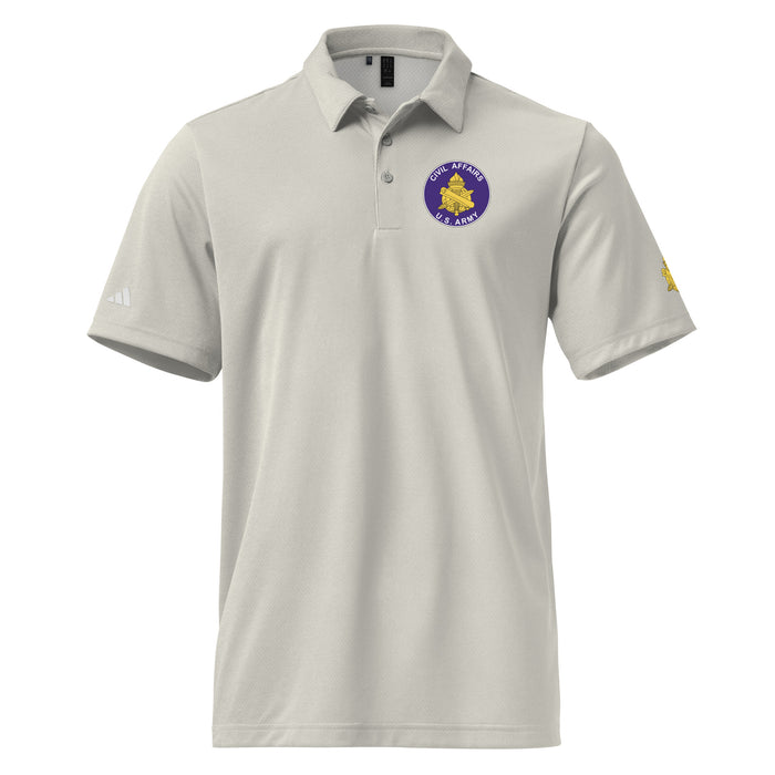 U.S. Army Civil Affairs Adidas® Unisex Space-Dyed Polo Tactically Acquired Grey One Heather S