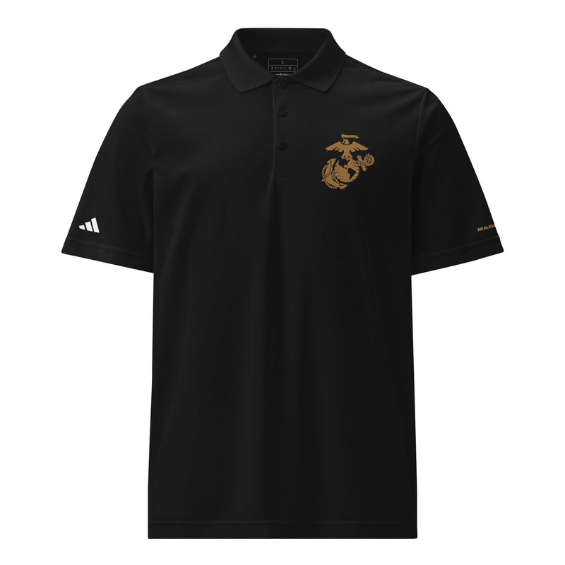 USMC Tan EGA Embroidered Adidas® Sport Polo