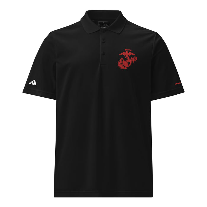 USMC Red EGA Embroidered Adidas® Sport Polo Tactically Acquired Black S 