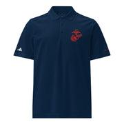 USMC Red EGA Embroidered Adidas® Sport Polo Tactically Acquired Collegiate Navy S 