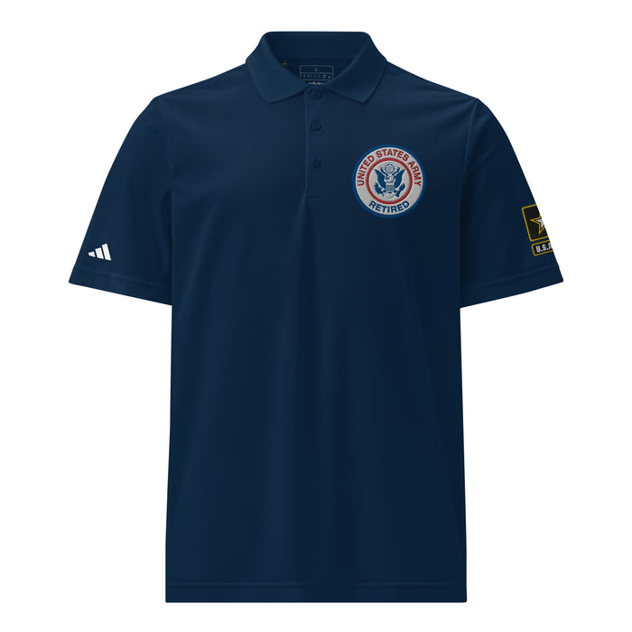 U.S. Army Retired Embroidered Adidas® Sport Polo Tactically Acquired Collegiate Navy S 