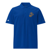 USMC Tan EGA Embroidered Adidas® Sport Polo Tactically Acquired Collegiate Royal S 