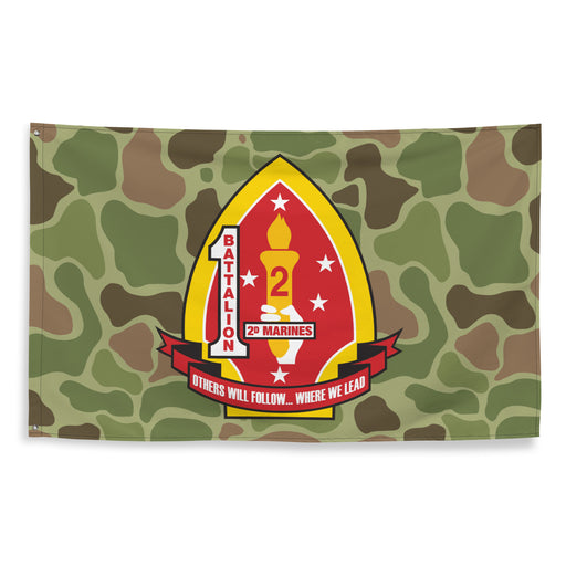 1st Battalion 2nd Marines (1/2 Marines) Frogskin Camo Flag Tactically Acquired   