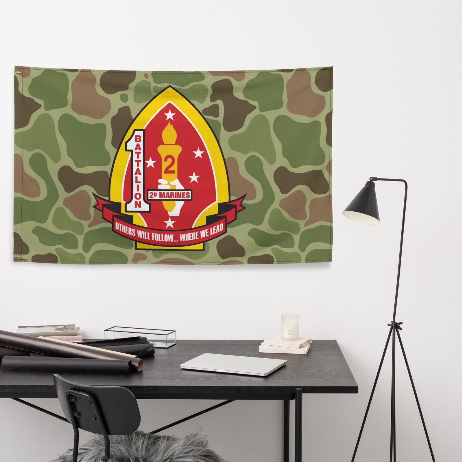 1st Battalion 2nd Marines (1/2 Marines) Frogskin Camo Flag Tactically Acquired   