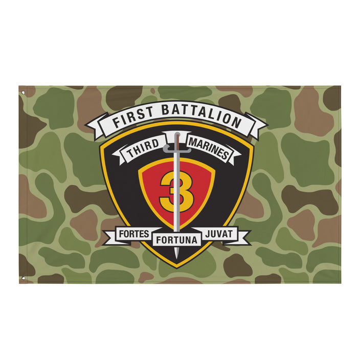 1st Battalion 3rd Marines (1/3 Marines) Frog-Skin Camo Wall Flag Tactically Acquired Default Title  