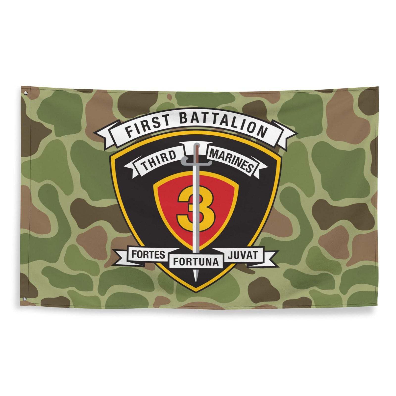 1st Battalion 3rd Marines (1/3 Marines) Frog-Skin Camo Wall Flag Tactically Acquired   
