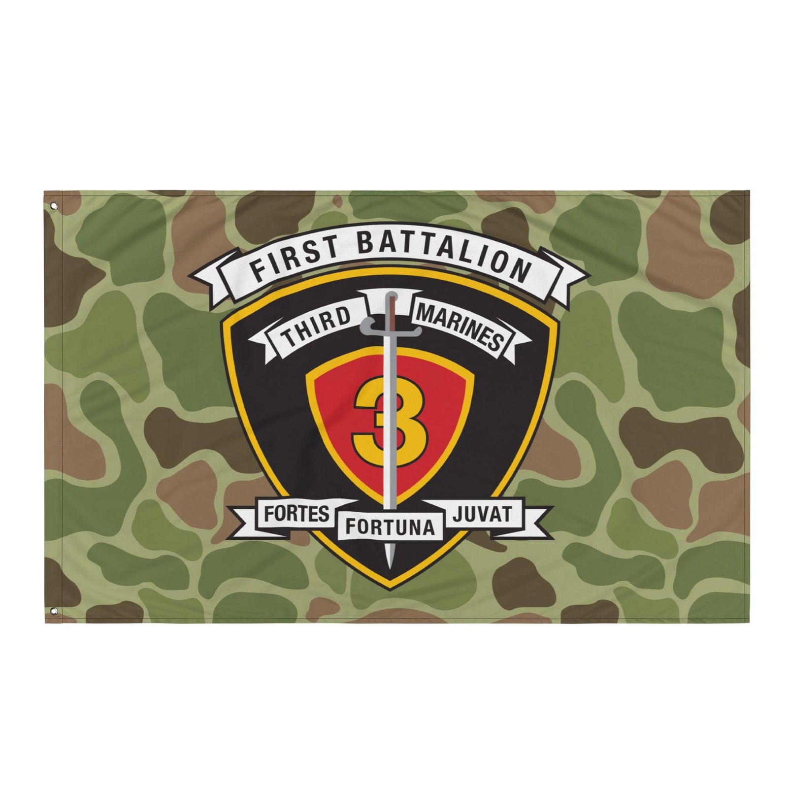 1st Battalion 3rd Marines (1/3 Marines) Frog-Skin Camo Wall Flag Tactically Acquired   