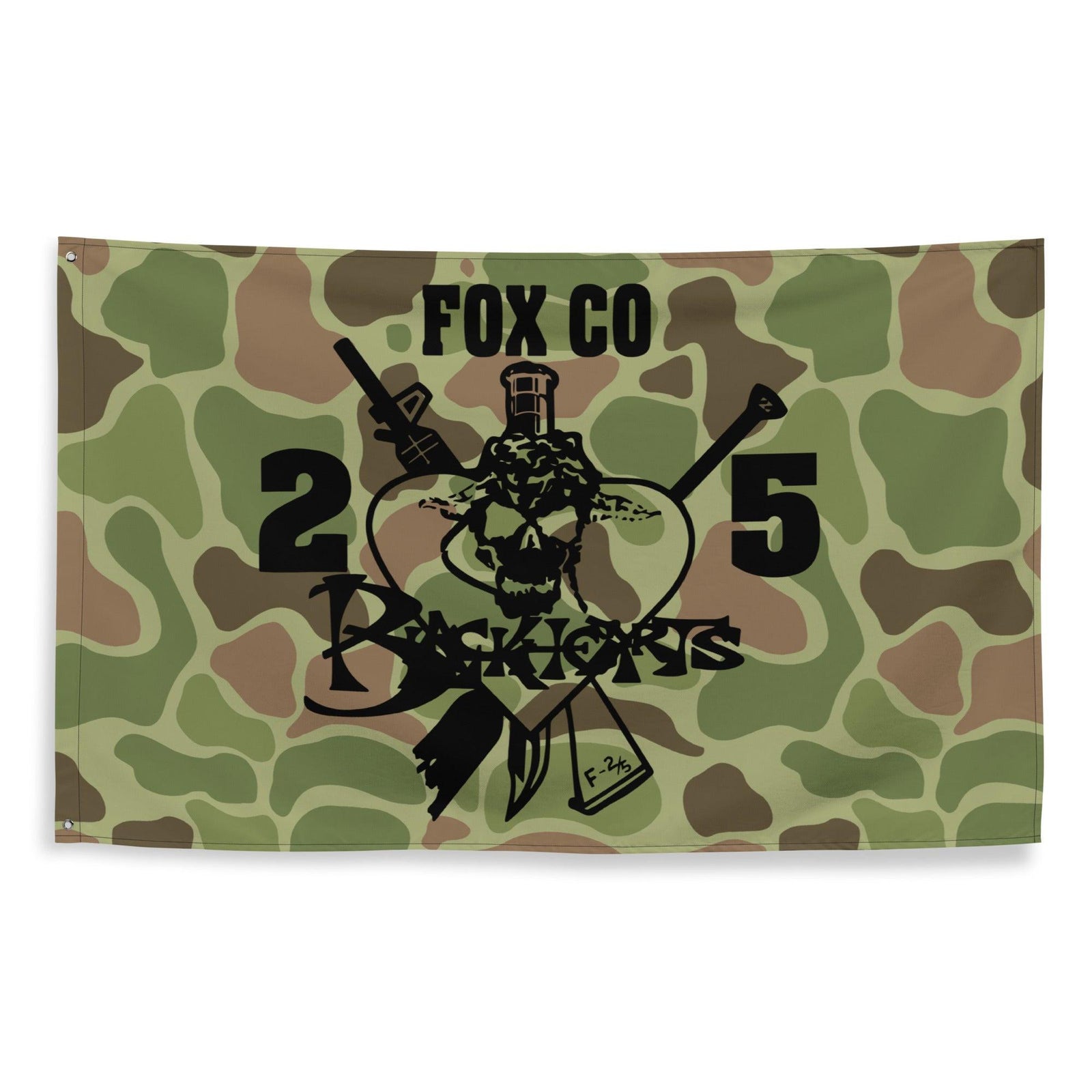Fox Company 2/5 Marines "Blackhearts" Frogskin Camo Flag Tactically Acquired   