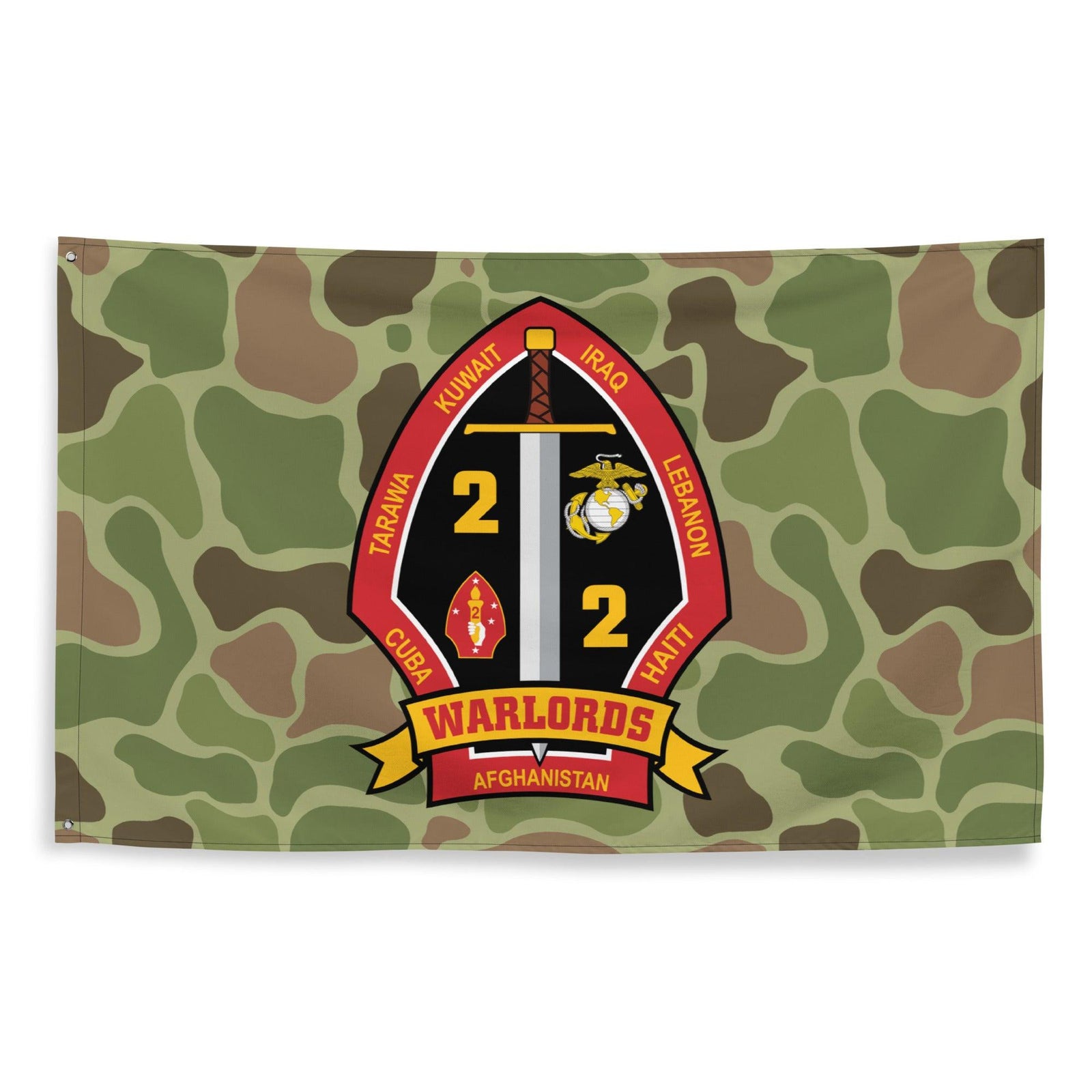 2nd Battalion 2nd Marines (2/2 Marines) Frogskin Camo Flag Tactically Acquired   