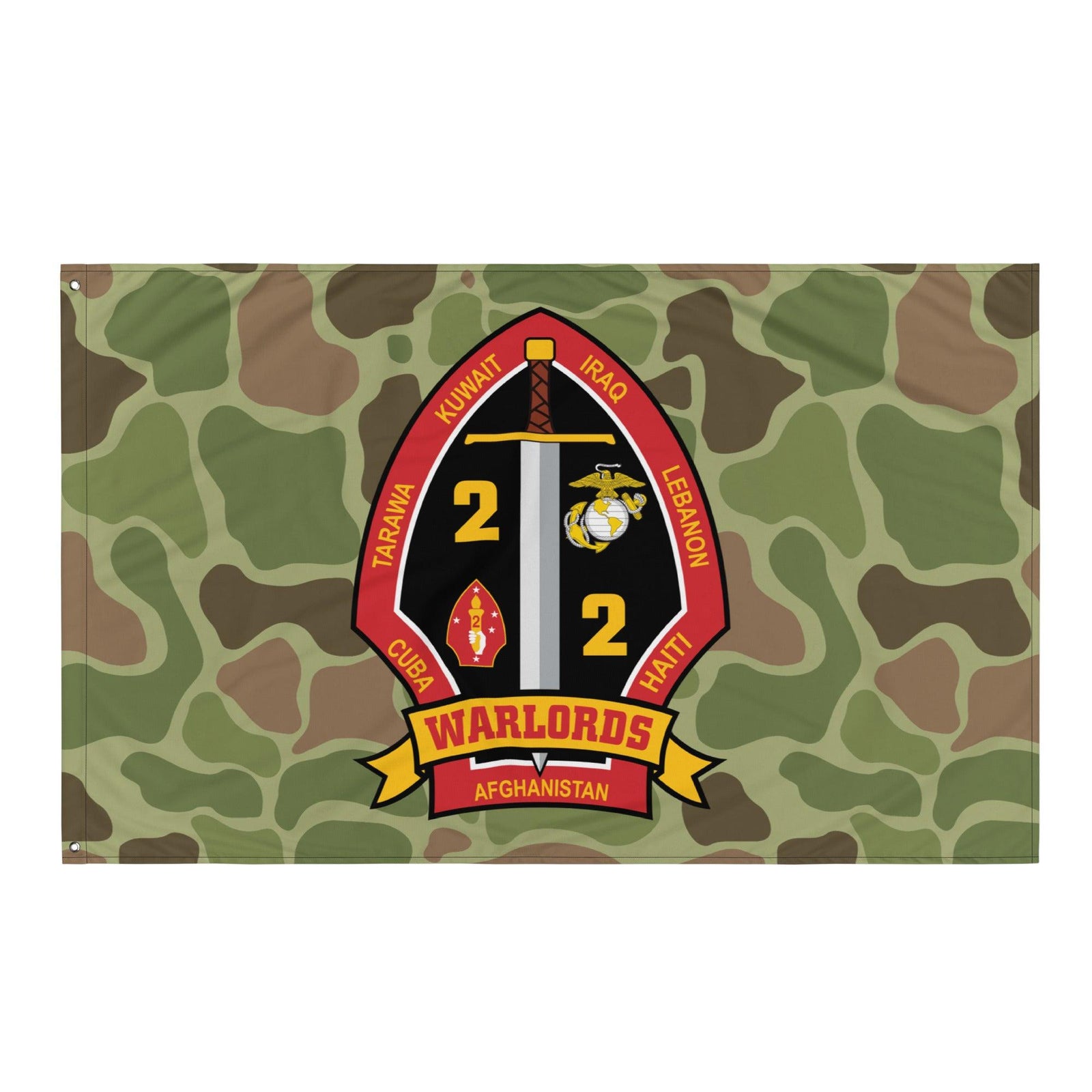 2nd Battalion 2nd Marines (2/2 Marines) Frogskin Camo Flag Tactically Acquired   