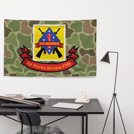 1st Battalion 27th Marines (1/27 Marines) Frogskin Camo Flag Tactically Acquired   