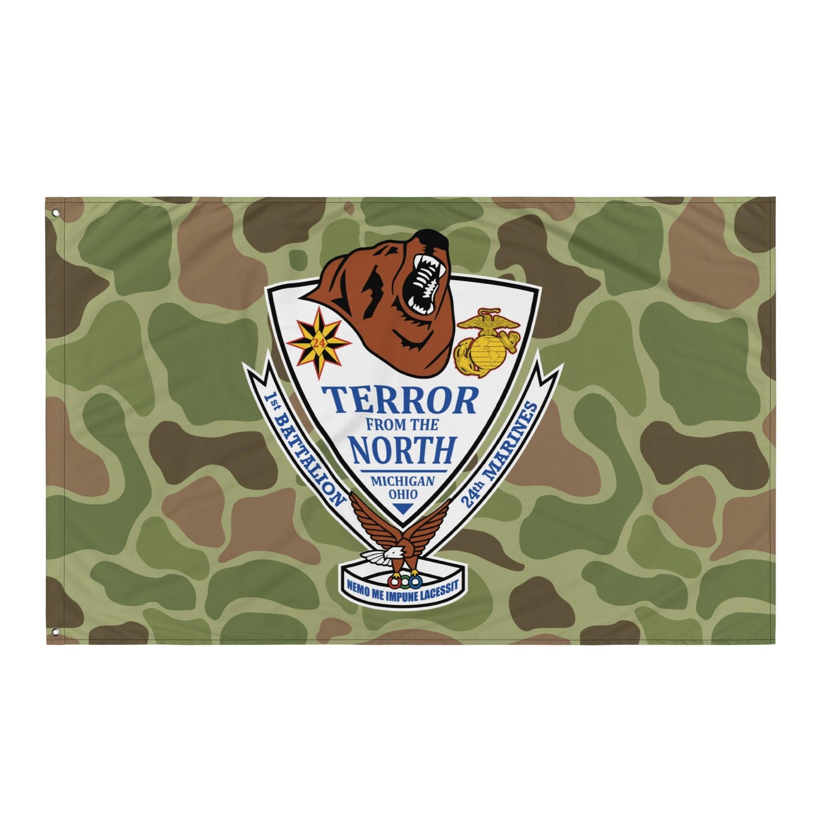 1st Battalion 24th Marines (1/24 Marines) Frogskin Camo Flag Tactically Acquired   
