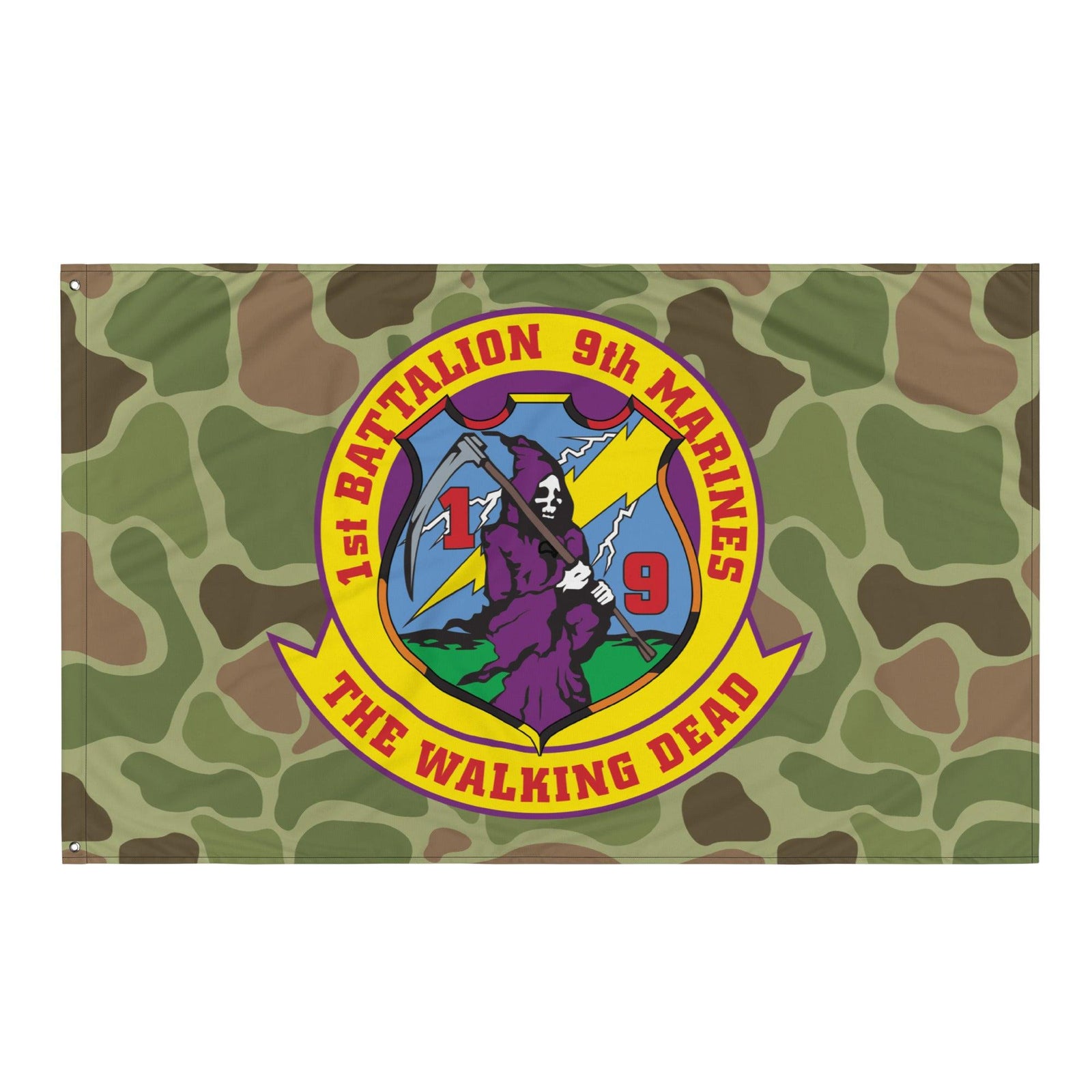 1st Battalion 9th Marines (1/9 Marines) Frogskin Camo Flag Tactically Acquired   