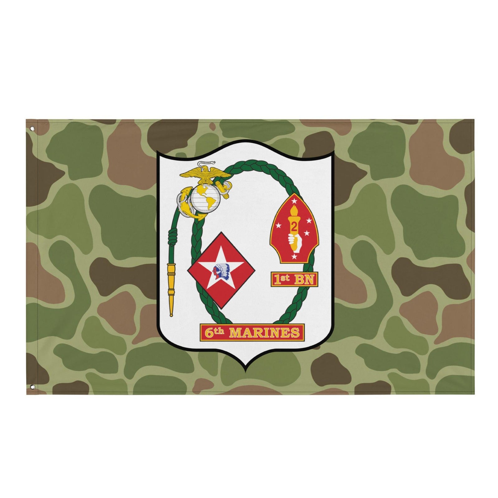 1st Battalion 6th Marines (1/6 Marines) Frogskin Camo Flag Tactically Acquired Default Title  