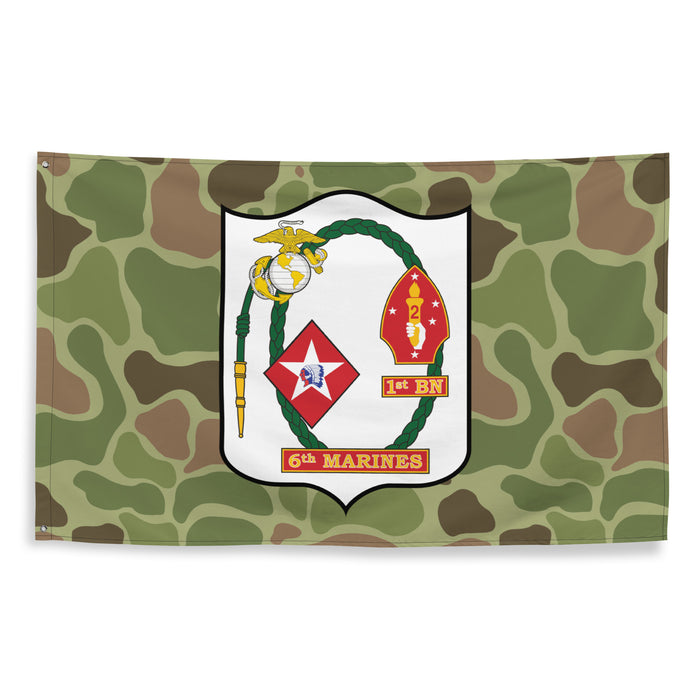 1st Battalion 6th Marines (1/6 Marines) Frogskin Camo Flag Tactically Acquired   