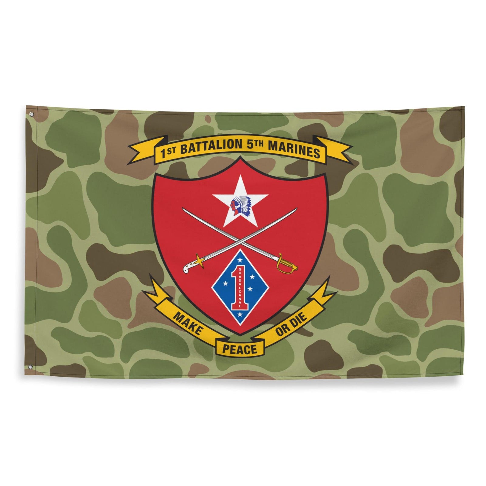1st Battalion 5th Marines (1/5 Marines) Frogskin Camo Flag Tactically Acquired   