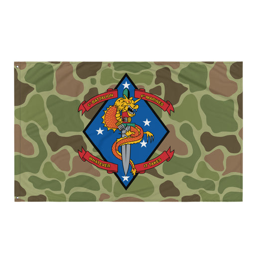 1st Battalion 4th Marines (1/4 Marines) Frogskin Camo Flag Tactically Acquired   