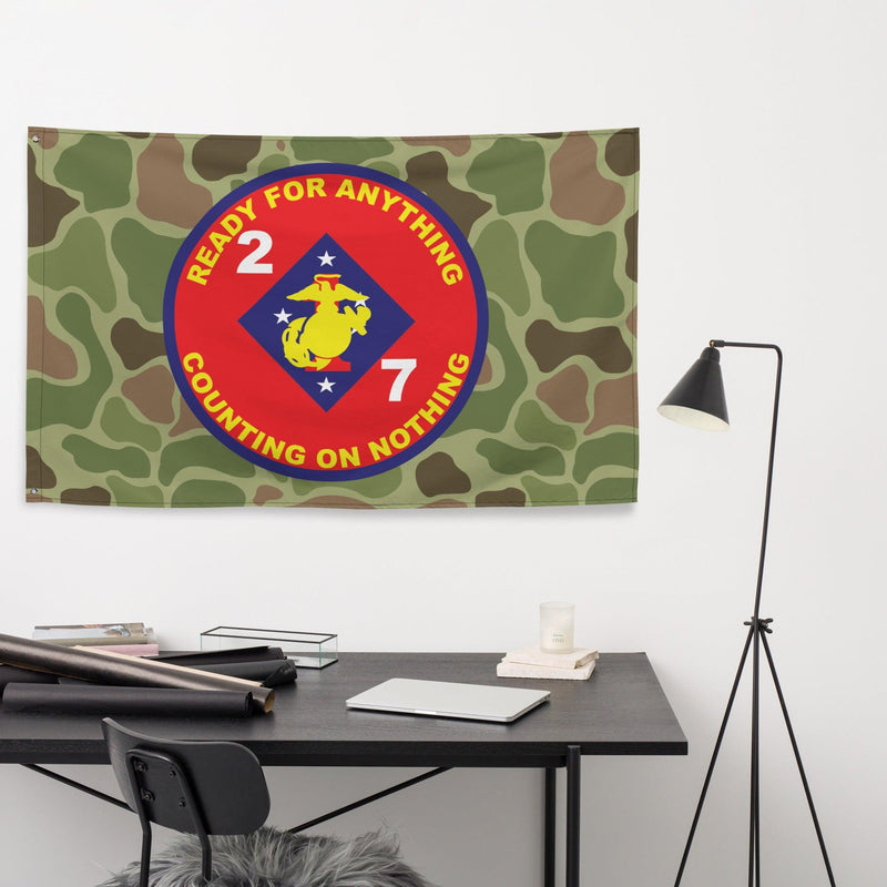 Vintage 2/7 Marines Vietnam Era Frogskin Camo Flag