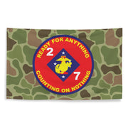 Vintage 2/7 Marines Vietnam Era Frogskin Camo Flag Tactically Acquired   