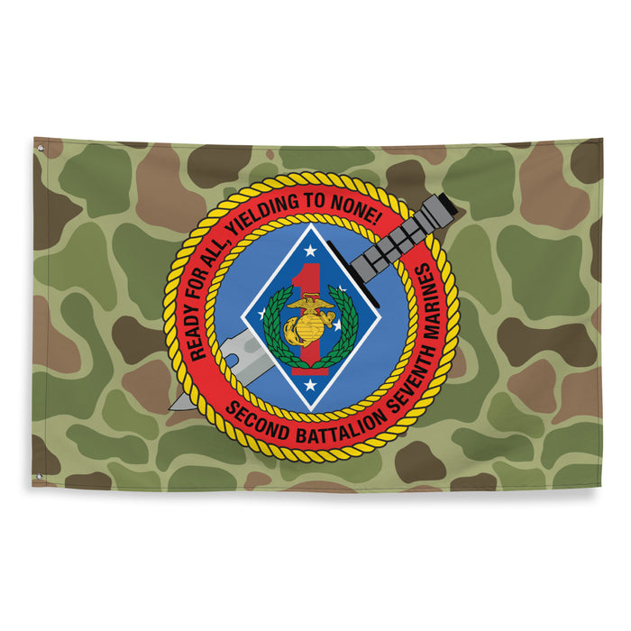 2nd Battalion 7th Marines (2/7 Marines) Frogskin Camo Flag Tactically Acquired   