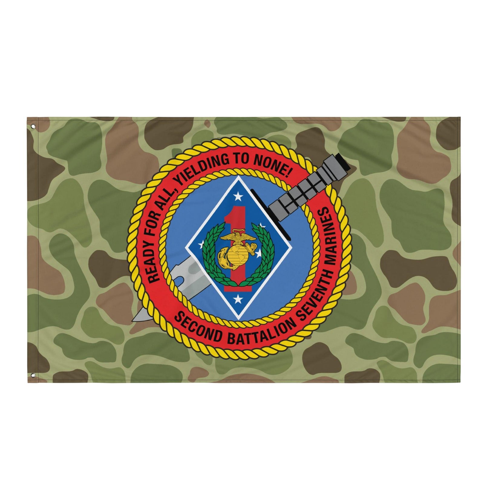 2nd Battalion 7th Marines (2/7 Marines) Frogskin Camo Flag Tactically Acquired   