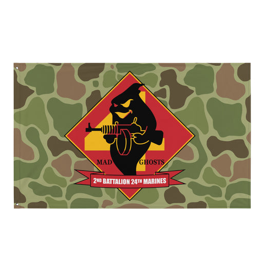 2nd Battalion 24th Marines (2/24 Marines) Indoor Wall Flag Tactically Acquired Default Title  