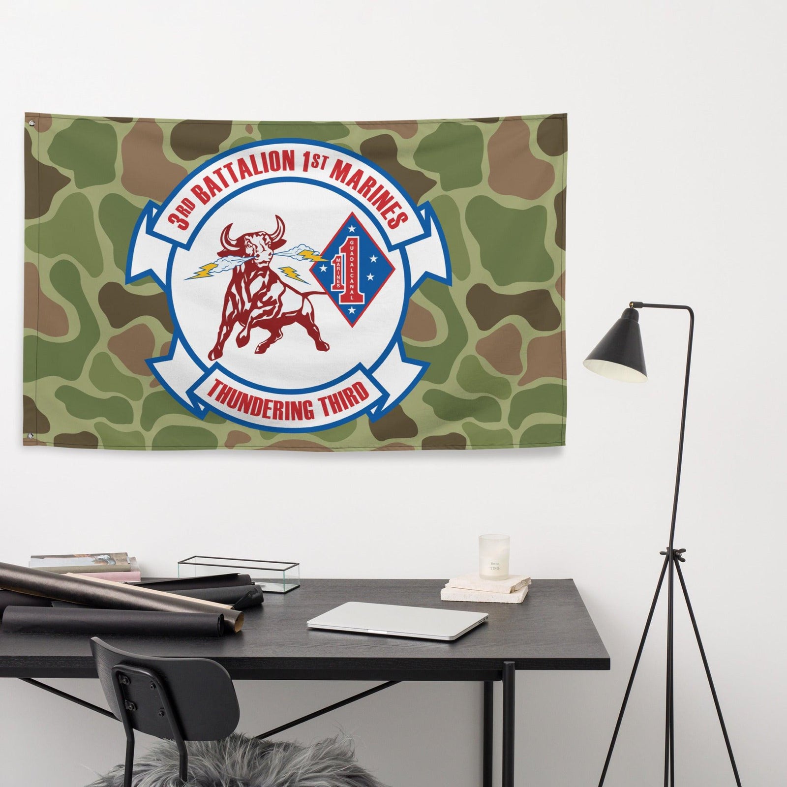 3rd Battalion 1st Marines (3/1 Marines) Frogskin Camo Flag Tactically Acquired   