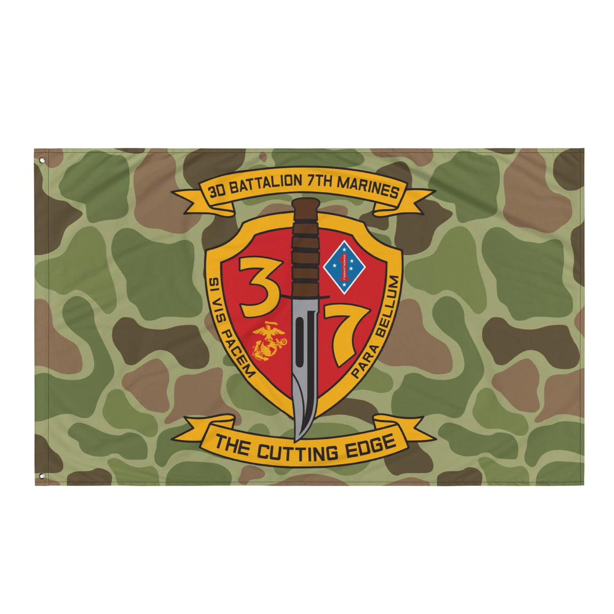 3rd Battalion 7th Marines (3/7 Marines) Frogskin Camo Flag Tactically Acquired   