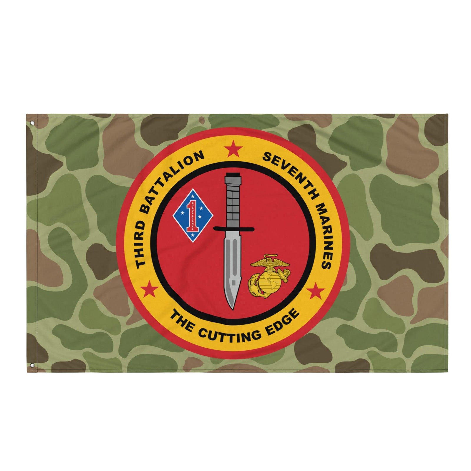 Vintage 3/7 Marines Frogskin Camo Flag Tactically Acquired   