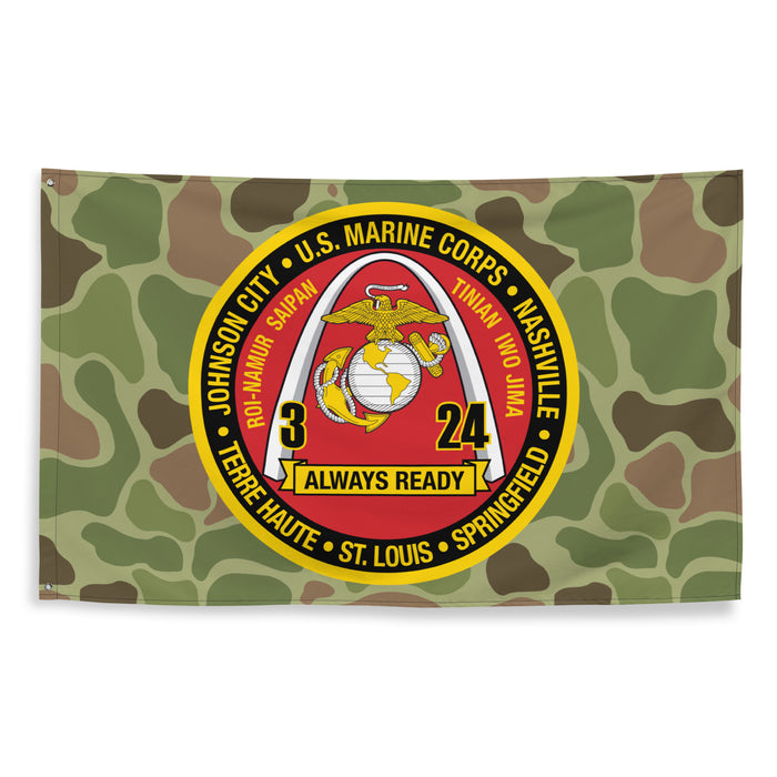 3rd Battalion 24th Marines (3/24 Marines) Frogskin Camo Flag Tactically Acquired   