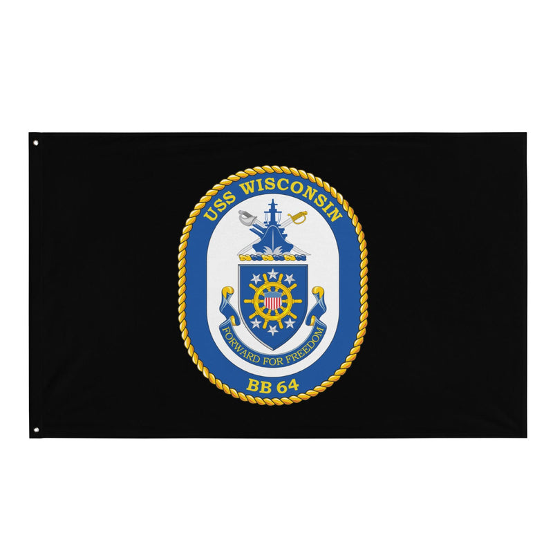 USS Wisconsin (BB-64) Battleship Legacy Indoor Wall Flag